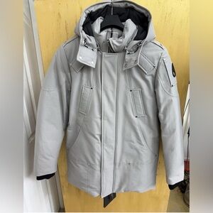 Moose Knuckles Original Stirling Hooded Parka Jacket Grey Size M